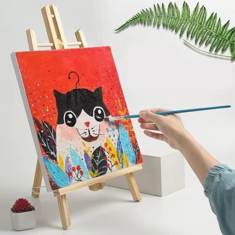 Qatalitic 12 Inches Wooden Easel, Tabletop A-Frame for Artist Painting Mini Canvas, Business Card Display, Students Kids, and Displaying Photos