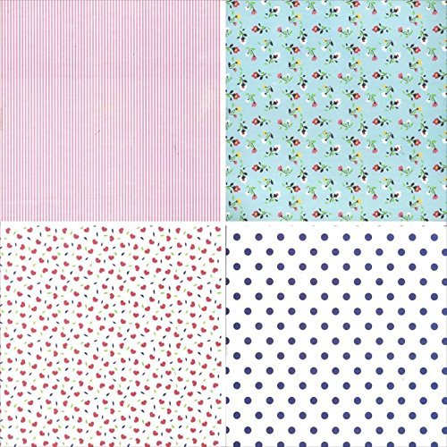 Qatalitic Set of 24 Thick Pattern Design Printed Papers and 3 Die Cut Sheets for Art n Craft, Size: 12 x 12 inch (Fresh Series)