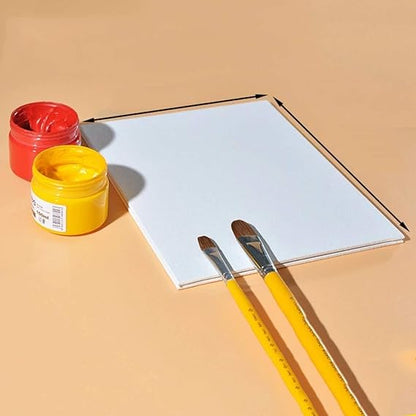 Qatalitic Set of 3 pc. 8 x 8 inch Canvas Board, 100% Cotton, Acid Free, Blank White Mini Canvases for Oil, Acrylic & Watercolour Paint
