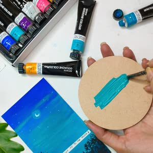 Qatalitic: Set - 12 Vivid Colors in 12ml Tubes, Artists Quality Opaque Watercolors for Crafting and Fine Art Projects