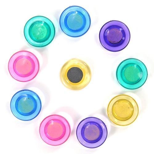 Qatalitic Colorful Translucent 40 mm (Set of 10) Magnet Buttons for Fridge, Magnetic White-Boards Set