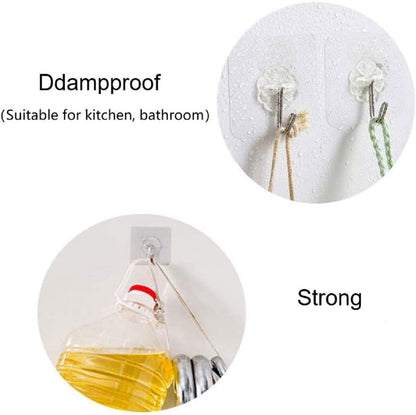 Qatalitic Enterprise PVC Wall Hooks, Pack of 15, Transparent