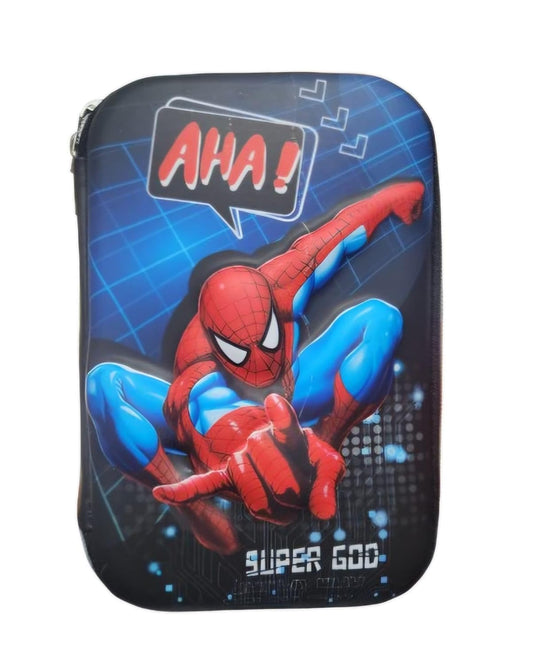 Qatalitic Big Size 3D Cover Pencil Case, Large Capacity (Spider Man) Pencil Case with Compartments, School Pouch Organizer for Students, Stylish Pen Holder Pouch
