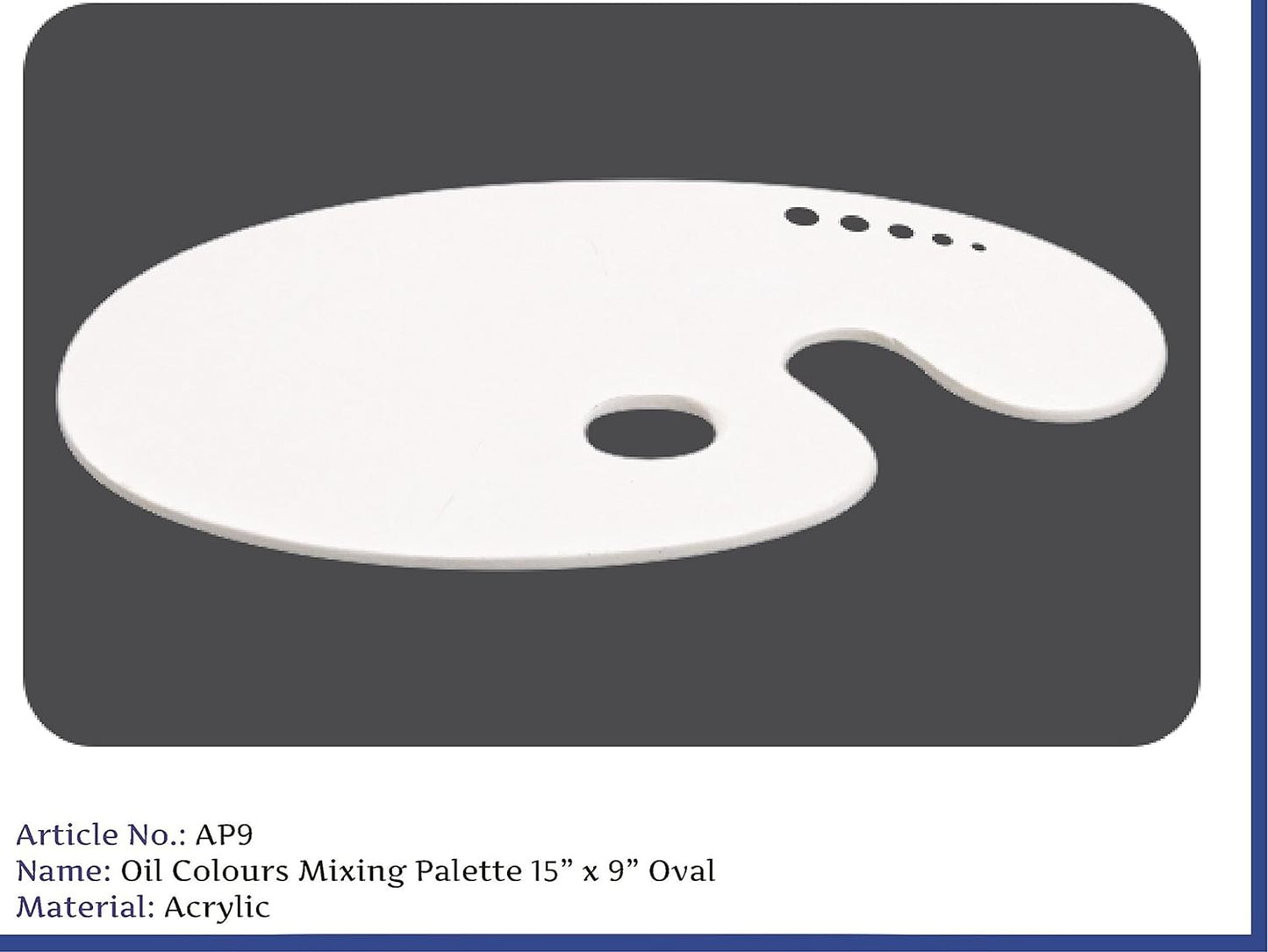 Qatalitic Acrylic Oval Palette | (16 x 9 inches) Mixing & Blending Colour Palette | from Beginners to Professional Use for DIY Art & Crafts Paintings and Project Making