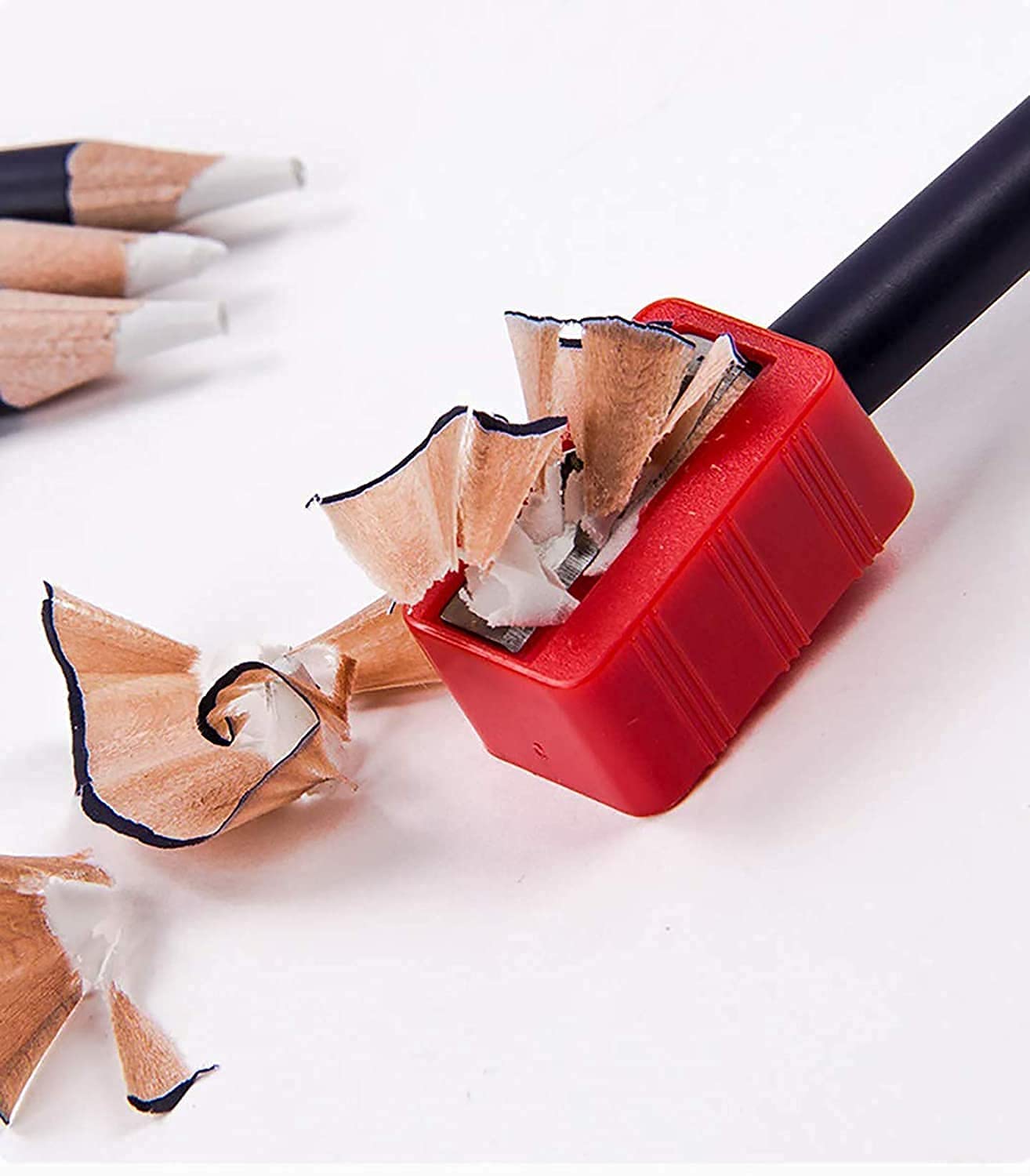 Qatalitic Artist Pencil Erasers - Set of 6,  Sharpenable, non toxic,  for Sketching & Drawing (White & Blue)