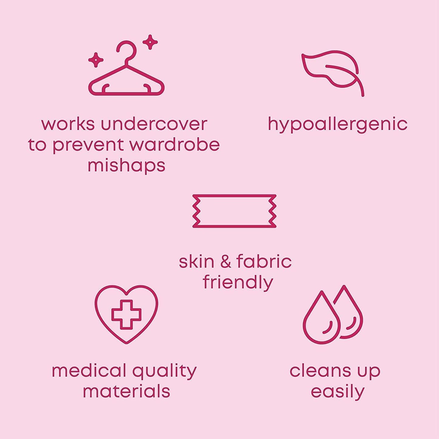 Qatalitic Double Sided Tape 72 Strips Pack For Fashion, Clothing and Body, Fabric Tape for Women, Gentle to stick on Skin and Clothes - Transparent, All Day Strength Tape Adhesive