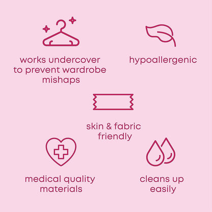 Qatalitic Double Sided Tape 72 Strips Pack For Fashion, Clothing and Body, Fabric Tape for Women, Gentle to stick on Skin and Clothes - Transparent, All Day Strength Tape Adhesive