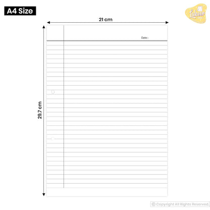 Qatalitic A4 Size Both Side Ruled Sheet for Project/Assignment/Practical/Homework (Pack of 500 Sheets)