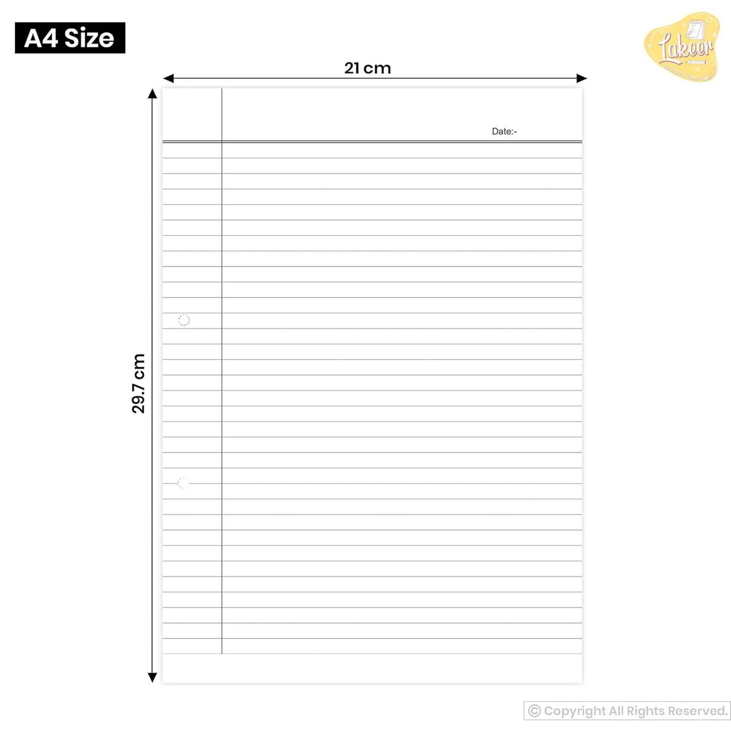 Qatalitic A4 Size Both Side Ruled Sheet for Project/Assignment/Practical/Homework (Pack of 400 Sheets)