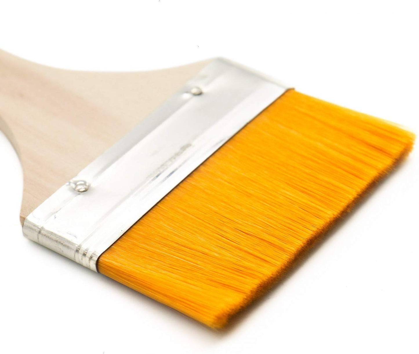 Qatalitic Natural Finish Synthetic Flat Paint Brushes of 4 Pc, Acrylic Oil Gouache Artist Student Paint Colors Brushes Size Orange bristles( 18 mm,1 inch, 1.5 inch & 2 inch)