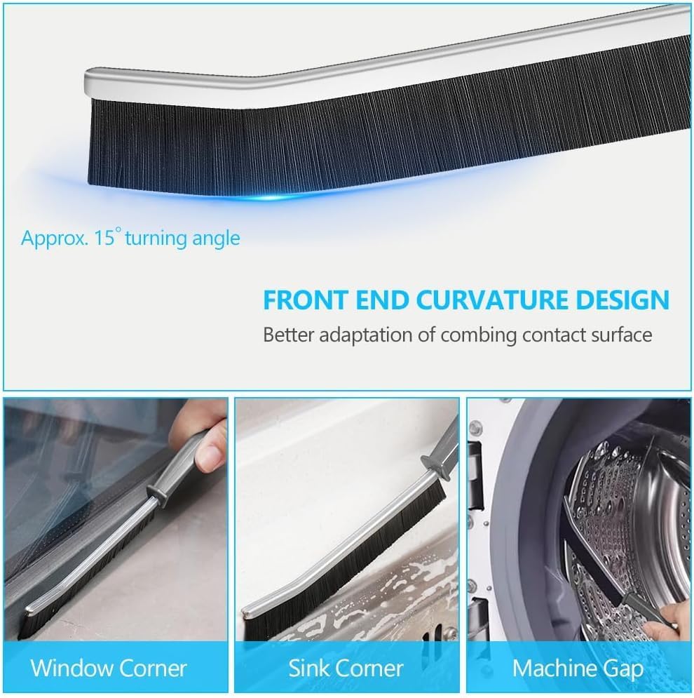 Qatalitic 2 Pcs Gap Cleaning Brush with Hard Bristles, Multipurpose Gap Brush to Reach Every Corner and Provide Excellent Cleaning, Used for Windows, Bathroom, Crevice, Kitchen Tiles, Shower, Tap