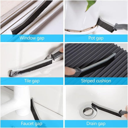 Qatalitic 2 Pcs Gap Cleaning Brush with Hard Bristles, Multipurpose Gap Brush to Reach Every Corner and Provide Excellent Cleaning, Used for Windows, Bathroom, Crevice, Kitchen Tiles, Shower, Tap