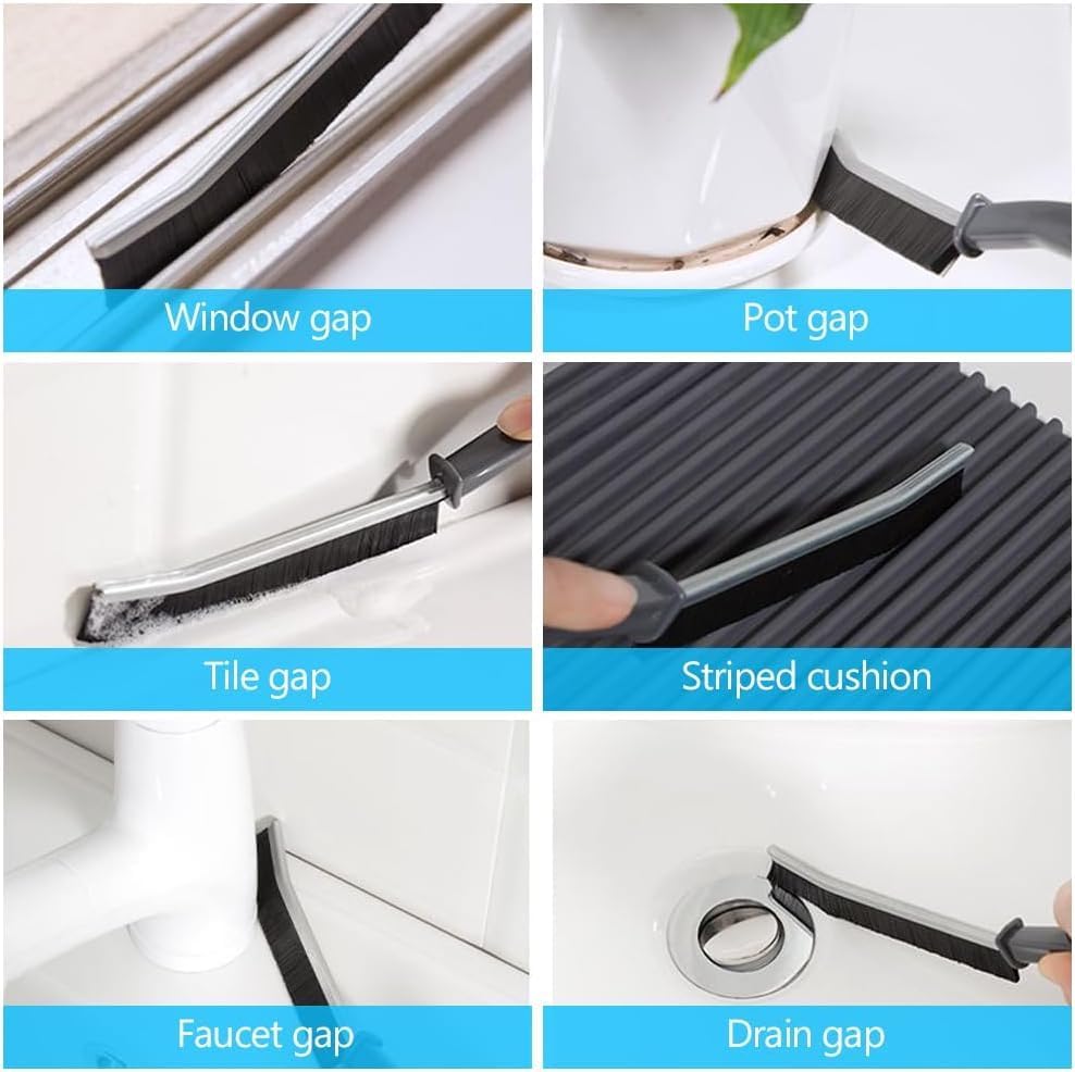 Qatalitic Multifunctional Grout Cleaning Brush, Hard Bristle Gap Cleaner, All-Around Household Cleaning Brush Set Pack of 5