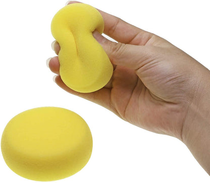 Qatalitic Round Sponges 6pcs 3inch Yellow Painting Sponges Synthetic Artist Sponges Watercolors Sponges for Art & Craft Pottery Clay Cleaning Ceramics Wall (Round Painting Sponges)