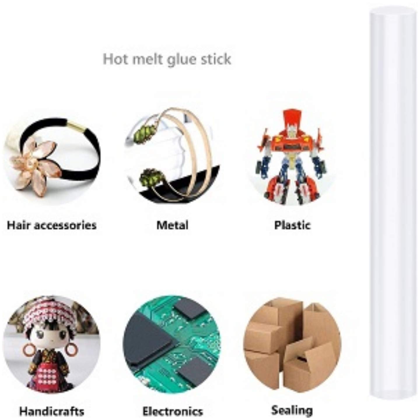 Qatalitic Transparent Hot Melt Glue Sticks for Glue Gun (180mm X 11mm Thick) Long Size 100 Sticks