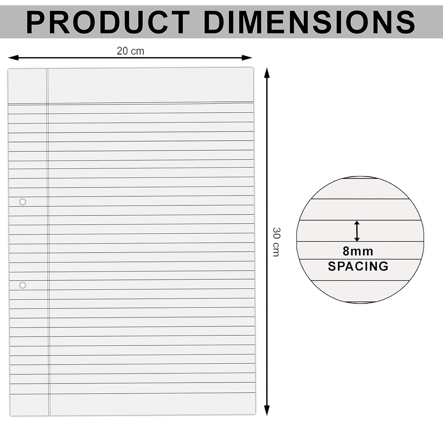 Qatalitic A4 Size Both Side Ruled Sheet for Project/Assignment/Practical/Homework (Pack of 300 Sheets)