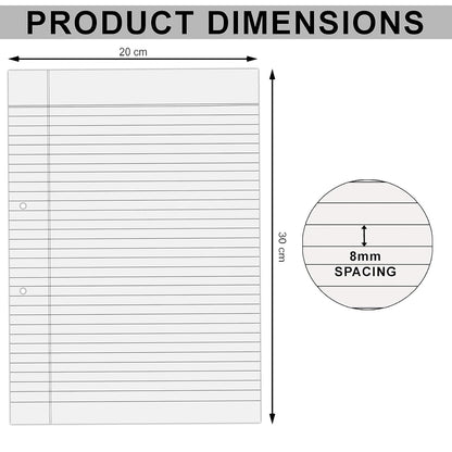 Qatalitic A4 Size Both Side Ruled Sheet for Project/Assignment/Practical/Homework (Pack of 300 Sheets)