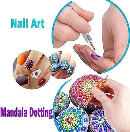 Qatalitic 13 Pcs Mandala and Acrylic Dotting Tool Set, Embossing Stylus for Pottery Ceramic and Polymer Clay for DIY Designs, Clay Sculpting
