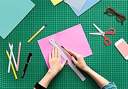 Qatalitic Flexible Cutting Mat, A1 Size (36 X 24 inch), Self-Healing, 5 Layered, Double Sided with Marked Pattern and Grids (Green, Polyvinyl Chloride)