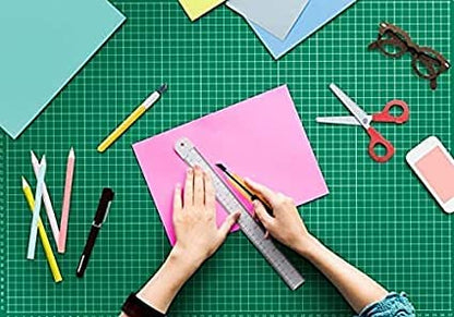 Qatalitic Flexible Cutting Mat, A1 Size (36 X 24 inch), Self-Healing, 5 Layered, Double Sided with Marked Pattern and Grids (Green, Polyvinyl Chloride)