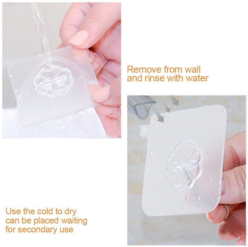 Qatalitic Enterprise PVC Wall Hooks, Pack of 10, Transparent