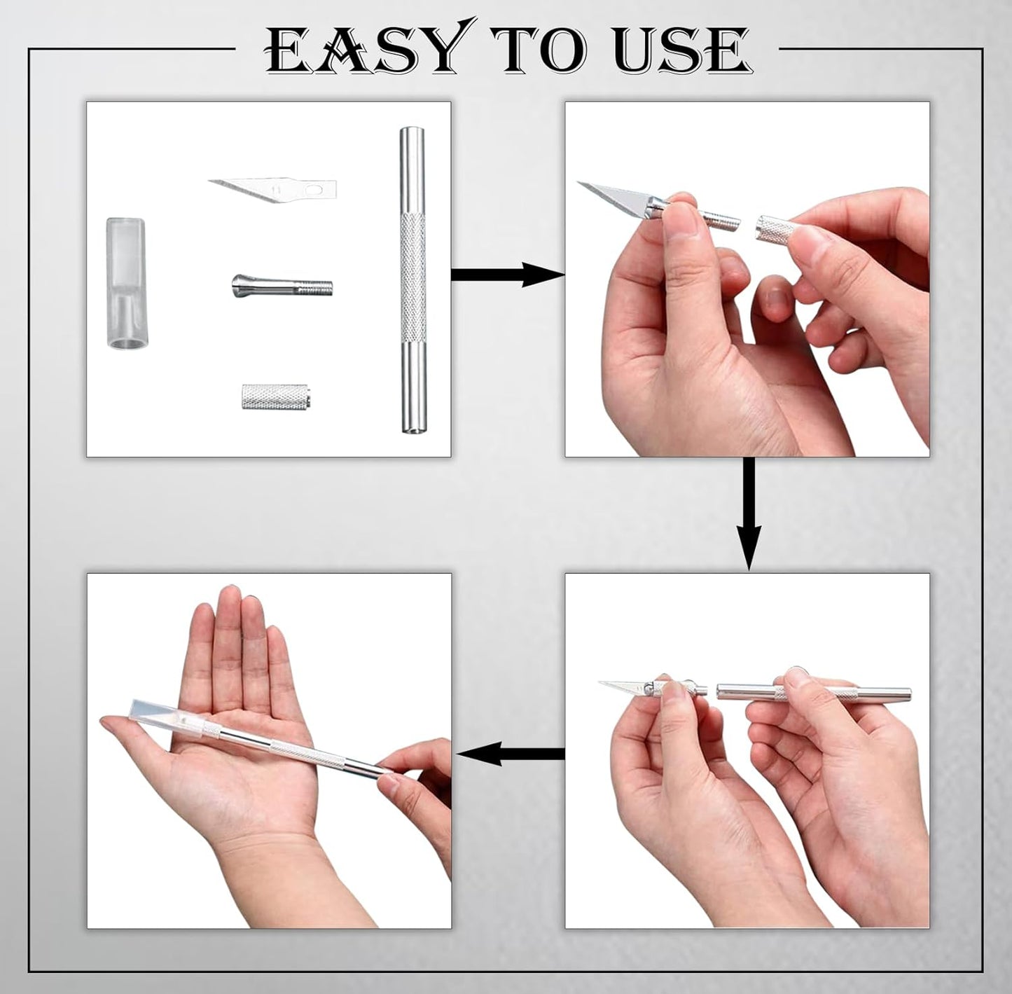 Qatalitic Detail Pen Cutter With 5 Interchangeable Blades For Carving and Paper Cutting