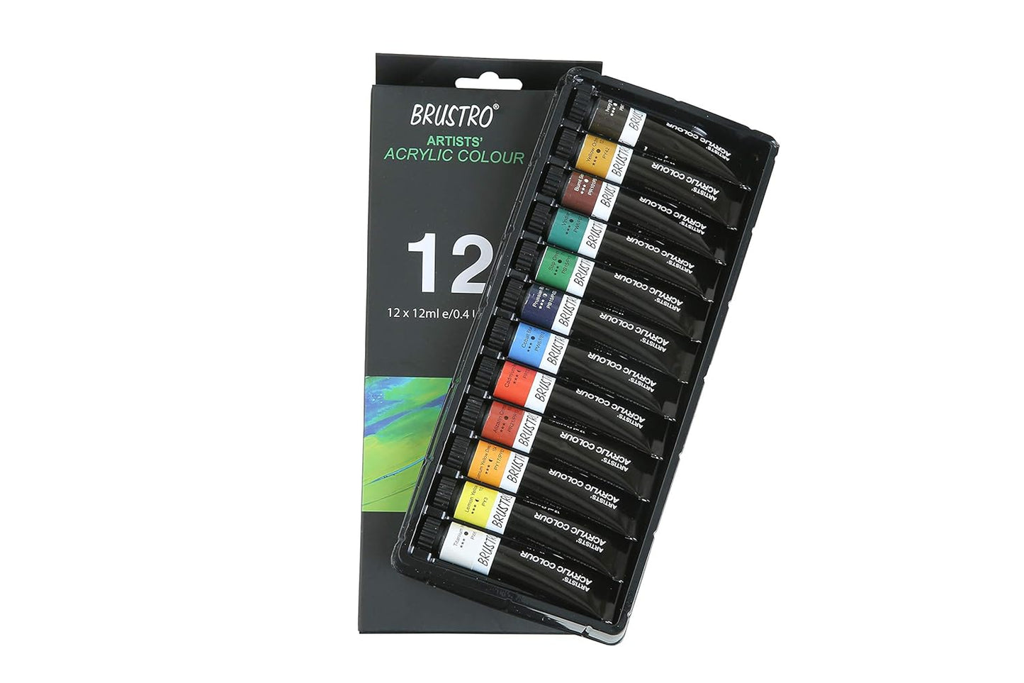 Qatalitic  Artists ’ Acrylic Colour Set of 12 Colours X 12ML Tubes