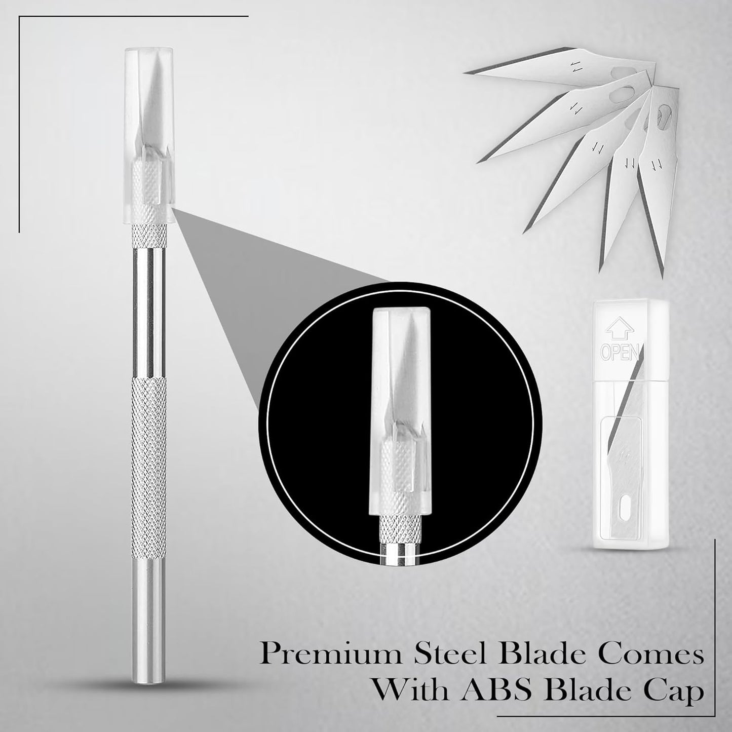 Qatalitic Detail Pen Cutter With 5 Interchangeable Blades For Carving and Paper Cutting