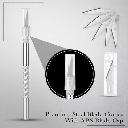 Qatalitic Detail Precision Pen Cutter With 10 Interchangeable Sharp Blades For Art & Craft, Carving and Paper Cutting