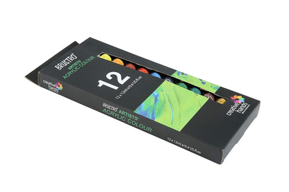 Qatalitic  Artists ’ Acrylic Colour Set of 12 Colours X 12ML Tubes