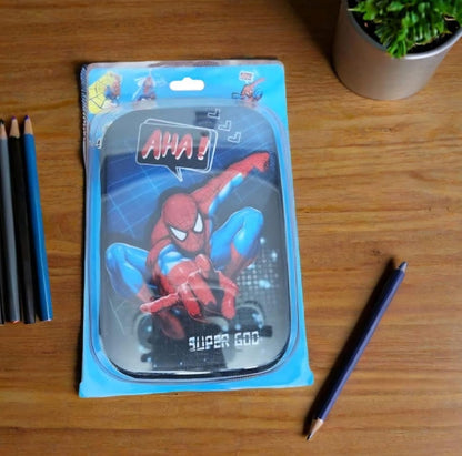 Qatalitic Big Size 3D Cover Pencil Case, Large Capacity (Spider Man) Pencil Case with Compartments, School Pouch Organizer for Students, Stylish Pen Holder Pouch