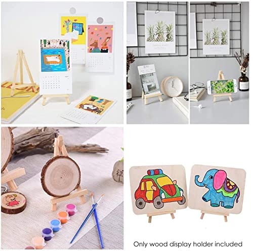 Qatalitic 6 Inch (Set of 2pc.) Mini Wooden Easel Stand, Adjustable Small Tabletop Easels for Artist Painting Mini Canvas, Business Card Display, Students Kids, and Displaying Photos