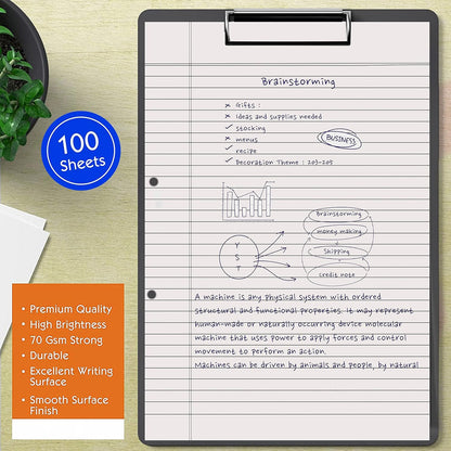 Qatalitic A4 Size Both Side Ruled Sheet for Project/Assignment/Practical/Homework (Pack of 500 Sheets)