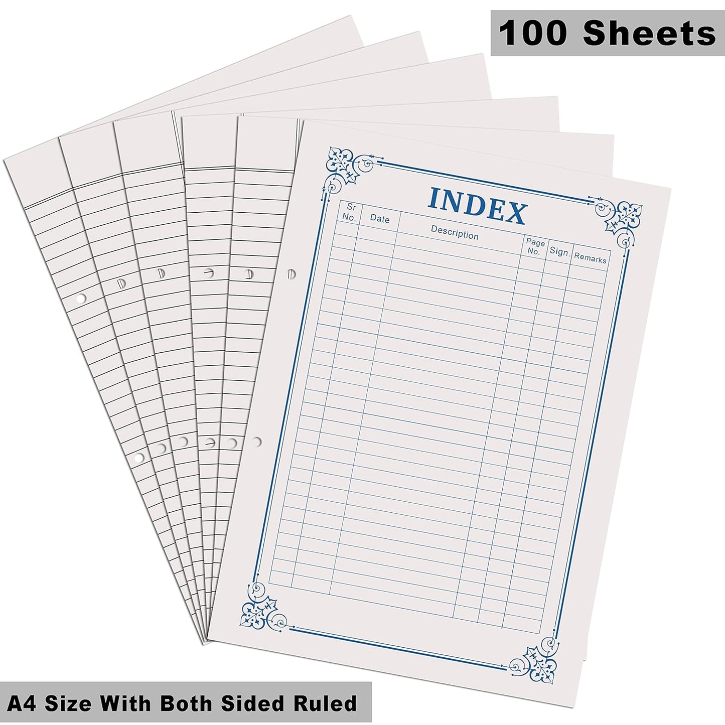Qatalitic A4 Size Both Side Ruled Sheet for Project/Assignment/Practical/Homework (Pack of 300 Sheets)