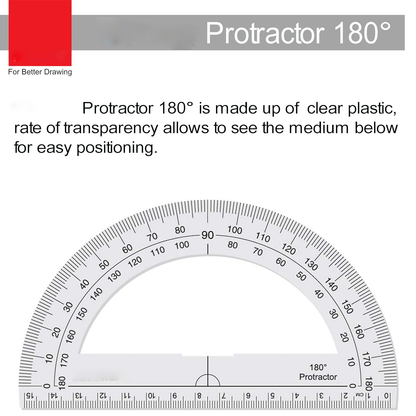 Qatalitic Circle and Semi-Circle Protractor Set, 180° Protractor and 360° Protractor, for School, College, and Engineering Projects