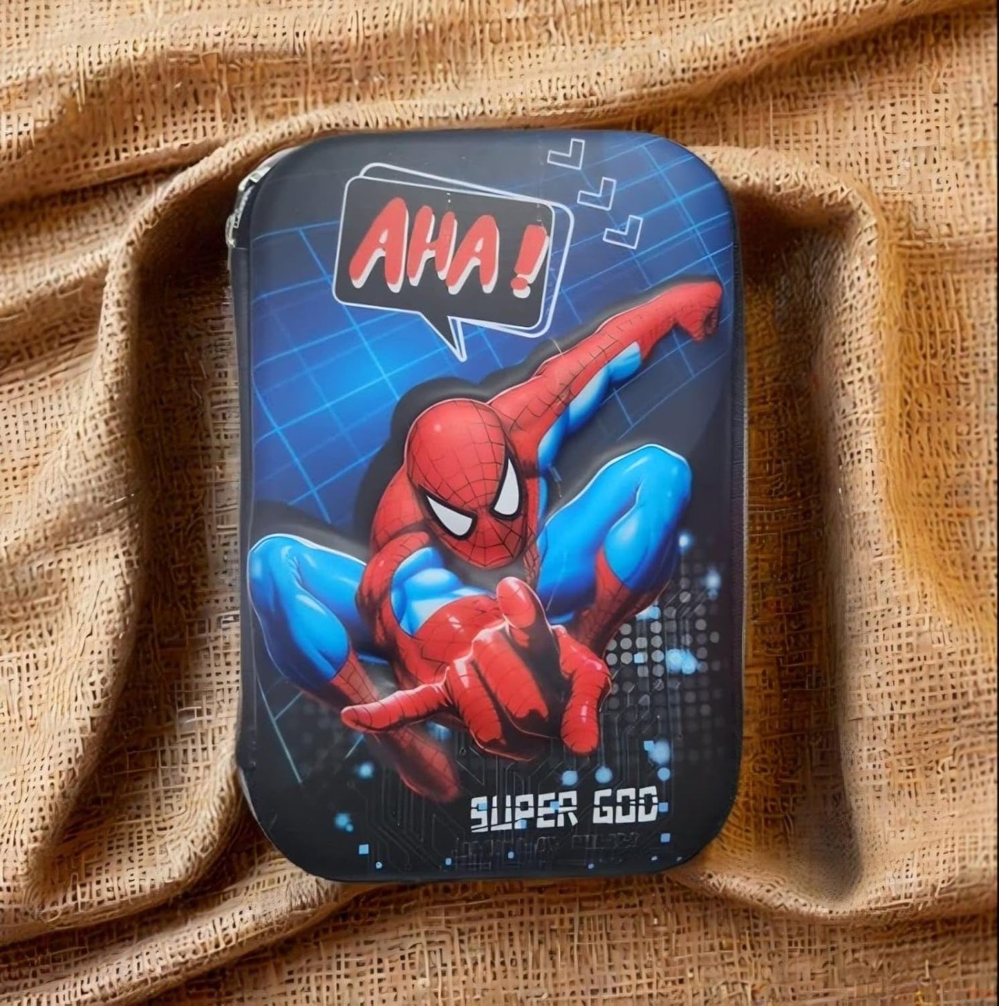 Qatalitic Big Size 3D Cover Pencil Case, Large Capacity (Spider Man) Pencil Case with Compartments, School Pouch Organizer for Students, Stylish Pen Holder Pouch
