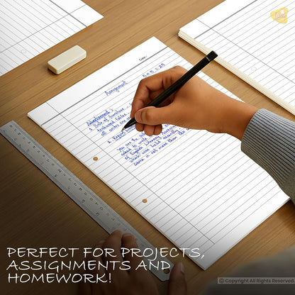 Qatalitic A4 Size Both Side Ruled Sheet for Project/Assignment/Practical/Homework (Pack of 400 Sheets)