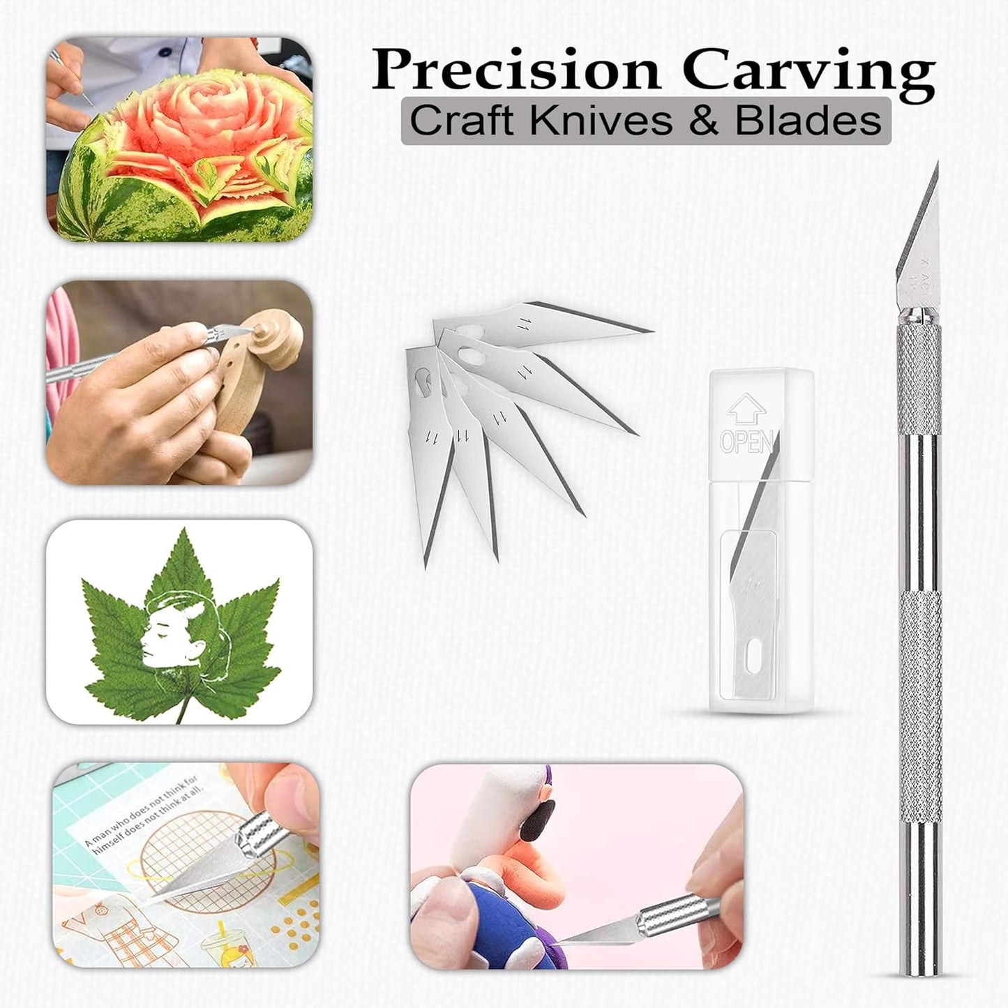 Qatalitic Detail Pen Cutter With 5 Interchangeable Blades For Carving and Paper Cutting