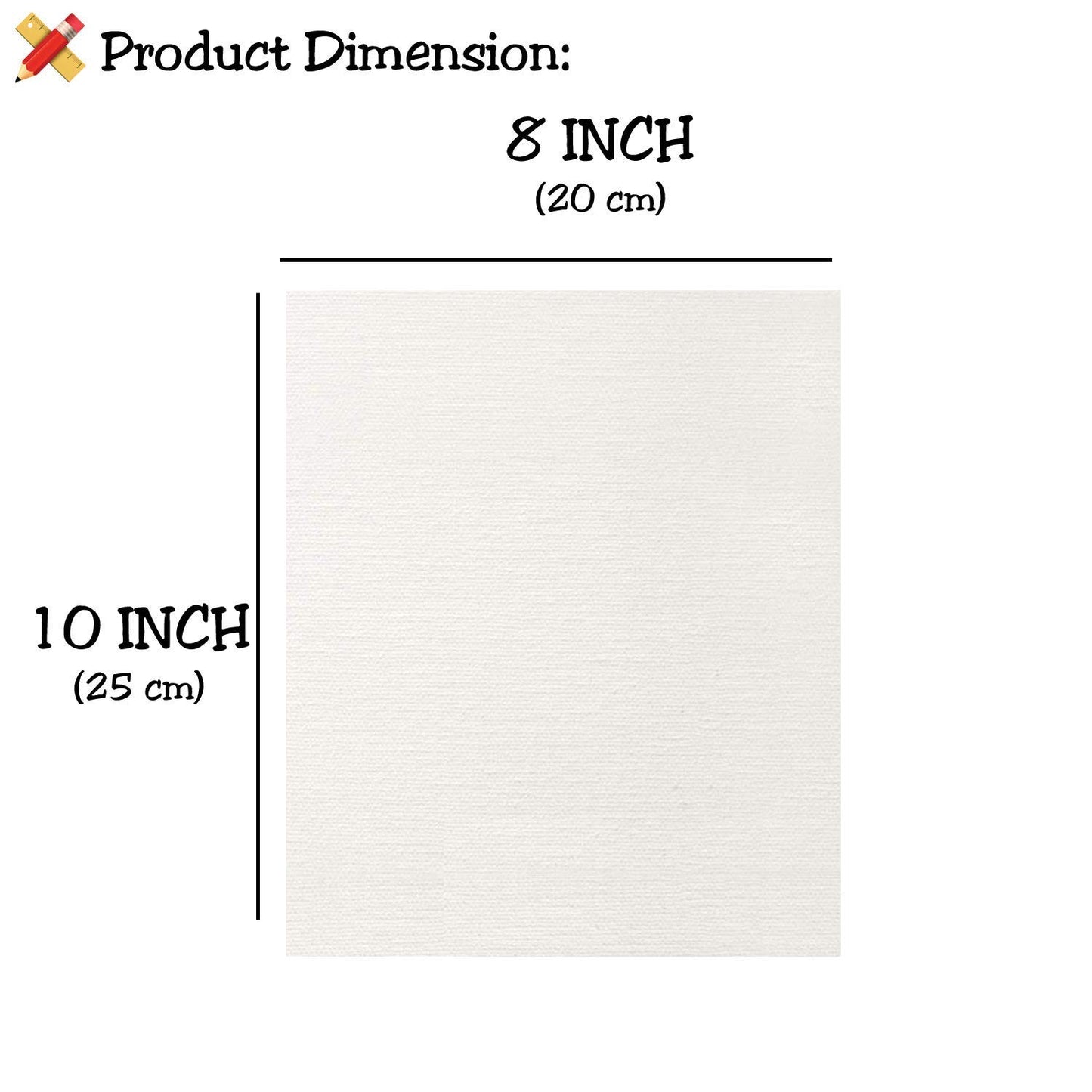 Qatalitic Cotton Canvas Board for Painting, Pack of 6 Piece, White Color (8 INCH X 10 INCH)