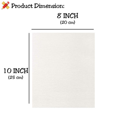 Qatalitic Cotton Canvas Board for Painting, Pack of 6 Piece, White Color (8 INCH X 10 INCH)