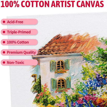 Qatalitic Cotton Canvas Board for Painting, Pack of 6 Piece, White Color (8 INCH X 10 INCH)