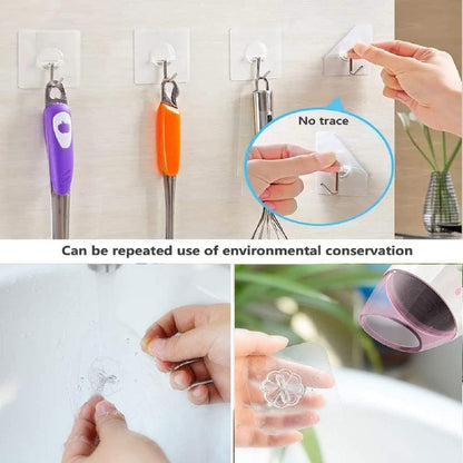 Qatalitic Enterprise PVC Wall Hooks, Pack of 15, Transparent