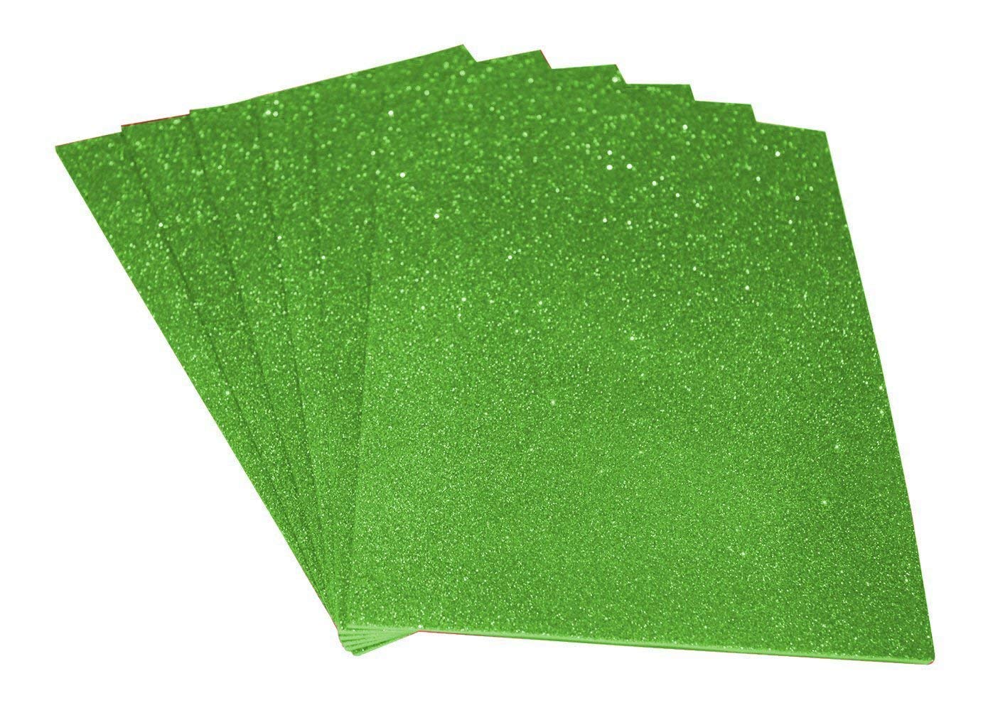 Qatalitic Vishal Pack of 10 EVA Foam Glitter Sheets of A4 Size - for Arts & Crafts, Project Book Making, Paper Decorations