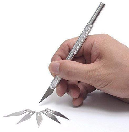 Qatalitic Detail Pen Cutter With 5 Interchangeable Blades For Carving and Paper Cutting