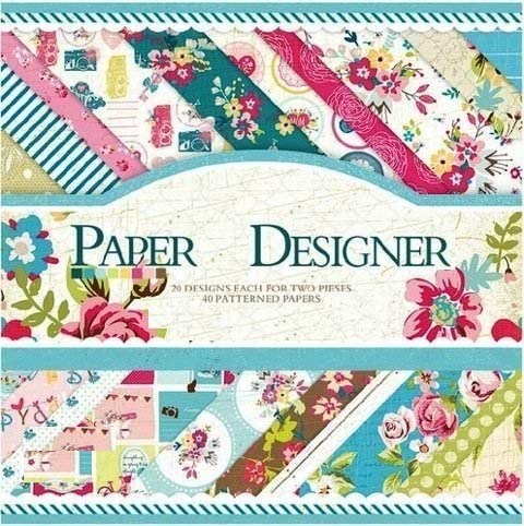 VeriXpress Paper Designer Pattern Design Printed Papers for Art and Craft, DIY Greeting Card Making and Project Book Making (VS8005, 8 X 8 Inch), Set of 40 Sheets