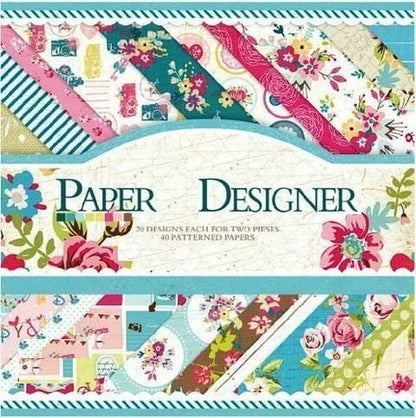 VeriXpress Paper Designer Pattern Design Printed Papers for Art and Craft, DIY Greeting Card Making and Project Book Making (VS8005, 8 X 8 Inch), Set of 40 Sheets