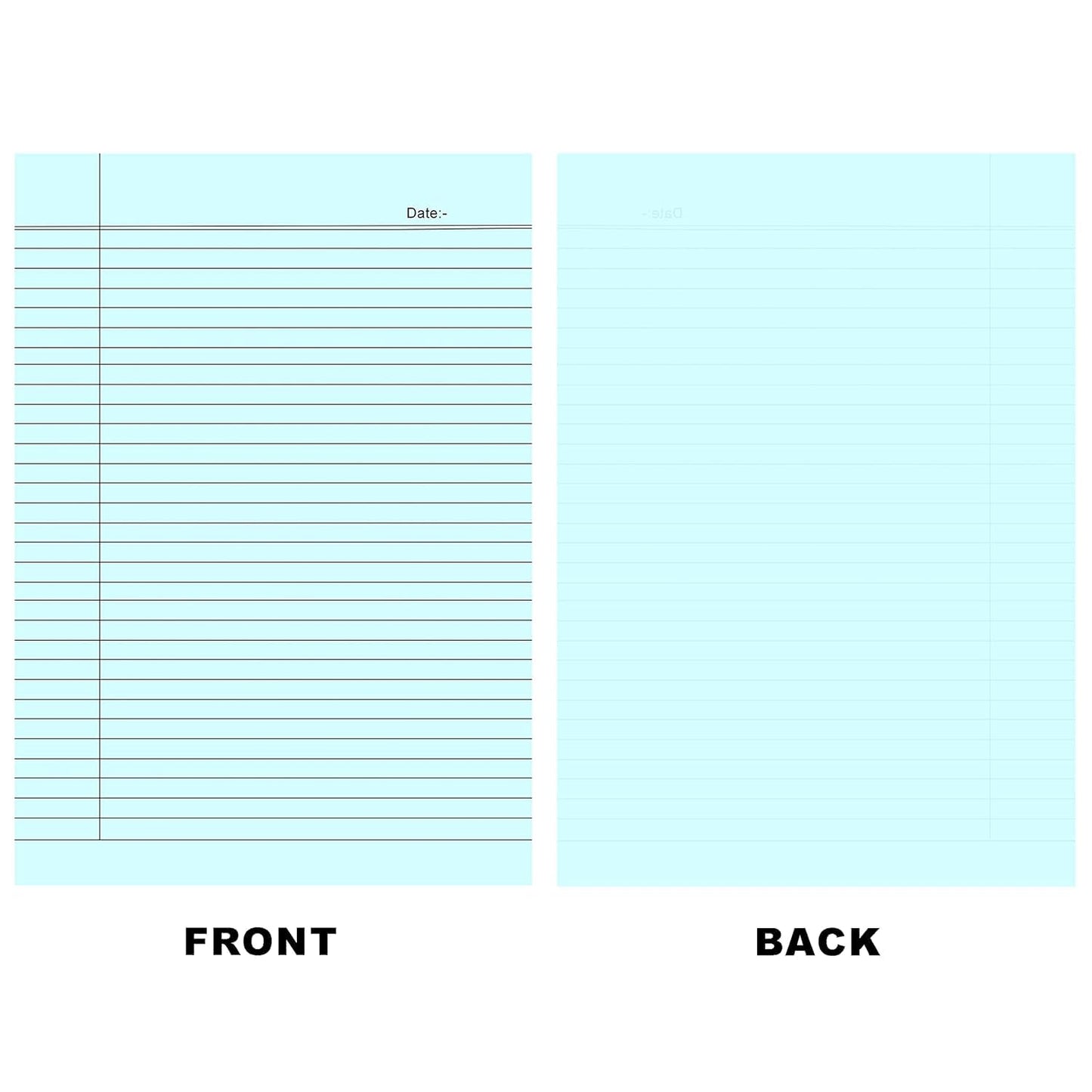 Qatalitic A4 Size Ruled Paper-Single Side Ruled | 5 Colours-Pack of 50 Sheets | for Project/Assignment/Practical/Homework