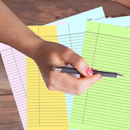 Qatalitic A4 Size Ruled Paper-Single Side Ruled | 5 Colours-Pack of 50 Sheets | for Project/Assignment/Practical/Homework