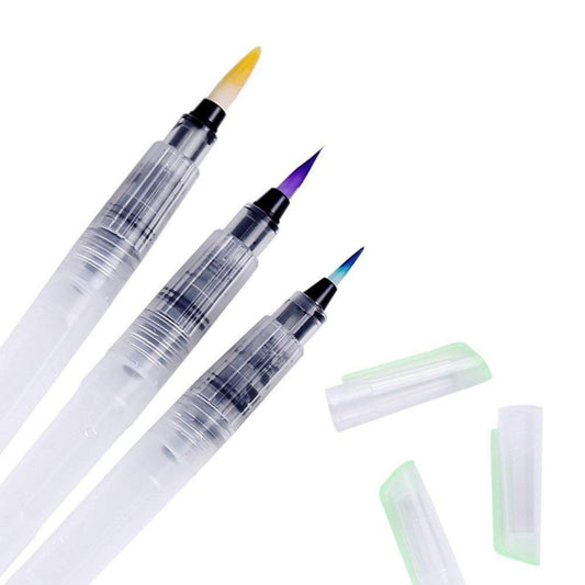 Qatalitic 3 Sizes Water Brush Pen for Watercolor Calligraphy Drawing Tool Marker