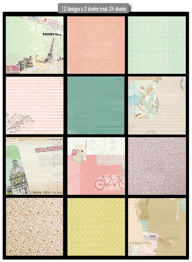 Qatalitic Pattern Design Printed Papers for Art & Craft (VS12004), Size: 12 X 12 Inch for Greeting Cardmaking & Project book making (24 Patterned Sheets + 3 Die Cut Sheets) Paper Designer Paper Pack